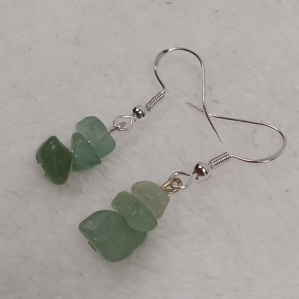 5/$25 Aventurine stone chip earrings - Picture 6 of 6